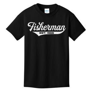 58 Year Old Fisherman Fishing 1965 58th Birthday Gift Kids T-Shirt