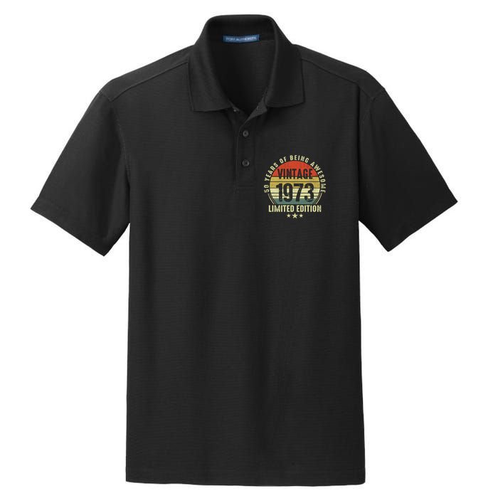 50 Year Old Vintage 1973 Limited Edition 50th Birthday Gift Ideas Dry Zone Grid Polo