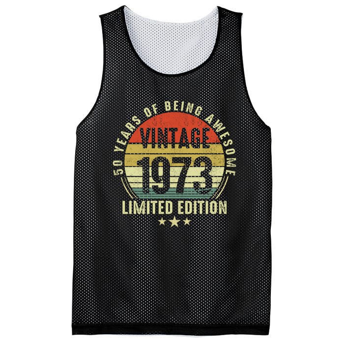 50 Year Old Vintage 1973 Limited Edition 50th Birthday Gift Ideas Mesh Reversible Basketball Jersey Tank