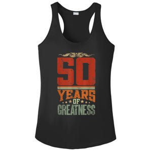 50 Years Of Greatness 50 Years Old 50th Birthday Ladies PosiCharge Competitor Racerback Tank