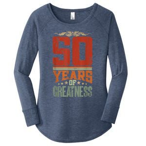 50 Years Of Greatness 50 Years Old 50th Birthday Women's Perfect Tri Tunic Long Sleeve Shirt