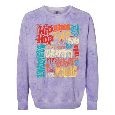 50 Years Old 50th Anniversary Of Hip Hop Graffiti Hip Hop Colorblast Crewneck Sweatshirt