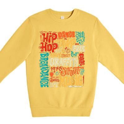 50 Years Old 50th Anniversary Of Hip Hop Graffiti Hip Hop Premium Crewneck Sweatshirt