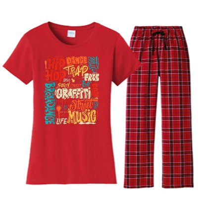 50 Years Old 50th Anniversary Of Hip Hop Graffiti Hip Hop Women's Flannel Pajama Set