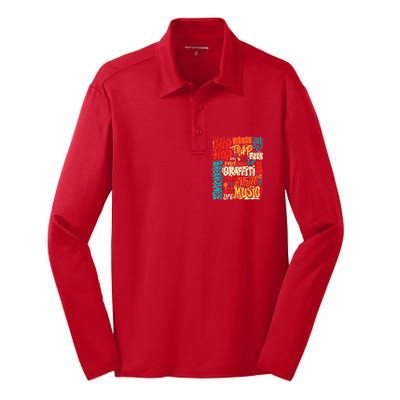 50 Years Old 50th Anniversary Of Hip Hop Graffiti Hip Hop Silk Touch Performance Long Sleeve Polo