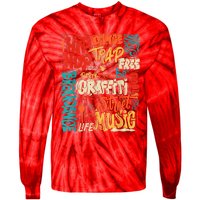 50 Years Old 50th Anniversary Of Hip Hop Graffiti Hip Hop Tie-Dye Long Sleeve Shirt