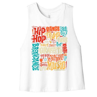 50 Years Old 50th Anniversary Of Hip Hop Graffiti Hip Hop Women's Racerback Cropped Tank