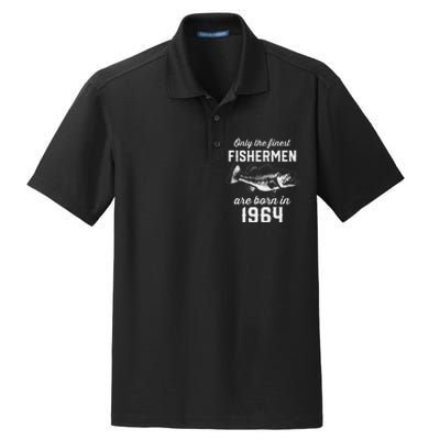 59 Year Old Fisherman Fishing 1964 59th Birthday Dry Zone Grid Polo