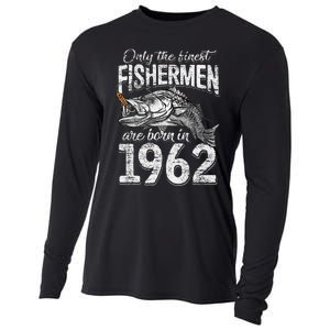 59 Years Old Fisherman Born In 1962 Fisherman 59th Birthday Cooling Performance Long Sleeve Crew