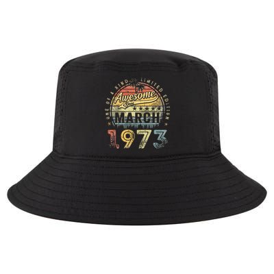 50 Year Old Awesome Since March 1973 50th Birthday Cool Comfort Performance Bucket Hat