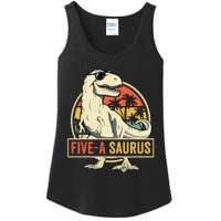 5 Year Old Dinosaur Birthday 5th T Rex Dino Five Saurus Ladies Essential Tank