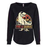 5 Year Old Dinosaur Birthday 5th T Rex Dino Five Saurus Womens California Wash Sweatshirt