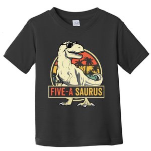 5 Year Old Dinosaur Birthday 5th T Rex Dino Five Saurus Toddler T-Shirt