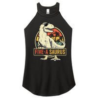 5 Year Old Dinosaur Birthday 5th T Rex Dino Five Saurus Women's Perfect Tri Rocker Tank