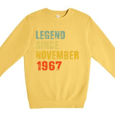 55 Year Old 55th Birthday Gifts Legend Since November 1967 Premium Crewneck Sweatshirt