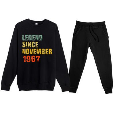 55 Year Old 55th Birthday Gifts Legend Since November 1967 Premium Crewneck Sweatsuit Set