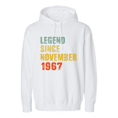 55 Year Old 55th Birthday Gifts Legend Since November 1967 Garment-Dyed Fleece Hoodie