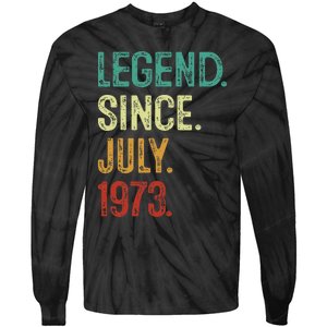 50 Years Old Legend Since July 1973 50th Birthday Tie-Dye Long Sleeve Shirt