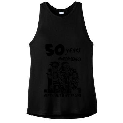 50 Years Of Awesomeness Ladies PosiCharge Tri-Blend Wicking Tank