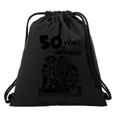 50 Years Of Awesomeness Drawstring Bag