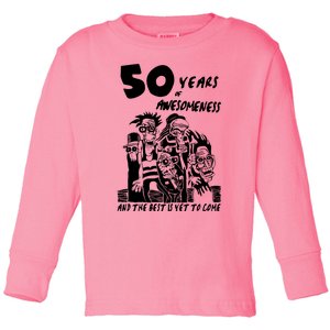 50 Years Of Awesomeness Toddler Long Sleeve Shirt