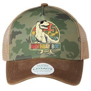 5 Year Old 5th Birthday T Rex Dinosaur Legacy Tie Dye Trucker Hat