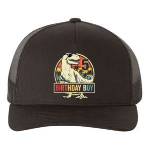 5 Year Old 5th Birthday T Rex Dinosaur Yupoong Adult 5-Panel Trucker Hat