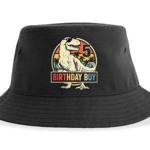 5 Year Old 5th Birthday T Rex Dinosaur Sustainable Bucket Hat