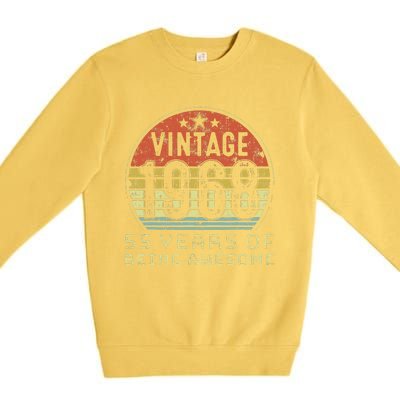 55 Year Old Birthday Vintage 1968 55th Birthday Premium Crewneck Sweatshirt