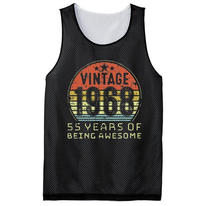 55 Year Old Birthday Vintage 1968 55th Birthday Mesh Reversible Basketball Jersey Tank