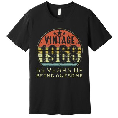 55 Year Old Birthday Vintage 1968 55th Birthday Premium T-Shirt