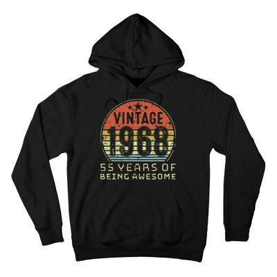 55 Year Old Birthday Vintage 1968 55th Birthday Tall Hoodie