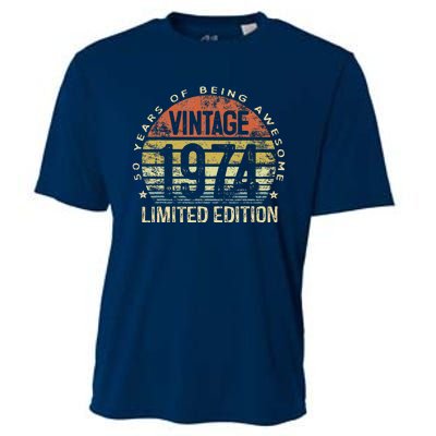 50 Year Old Gifts Vintage 1974 Limited Edition 50th Birthday Cooling Performance Crew T-Shirt