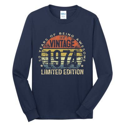 50 Year Old Gifts Vintage 1974 Limited Edition 50th Birthday Tall Long Sleeve T-Shirt