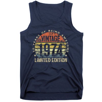 50 Year Old Gifts Vintage 1974 Limited Edition 50th Birthday Tank Top