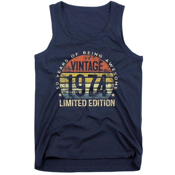 50 Year Old Gifts Vintage 1974 Limited Edition 50th Birthday Tank Top