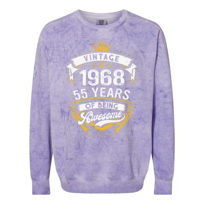 55 Year Old Gift Vintage 1968 55th Birthday Gift Colorblast Crewneck Sweatshirt