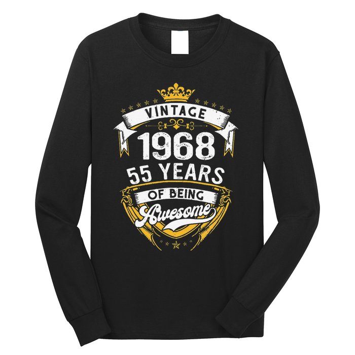 55 Year Old Gift Vintage 1968 55th Birthday Gift Long Sleeve Shirt