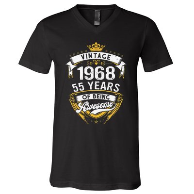 55 Year Old Gift Vintage 1968 55th Birthday Gift V-Neck T-Shirt