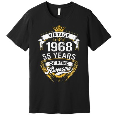 55 Year Old Gift Vintage 1968 55th Birthday Gift Premium T-Shirt