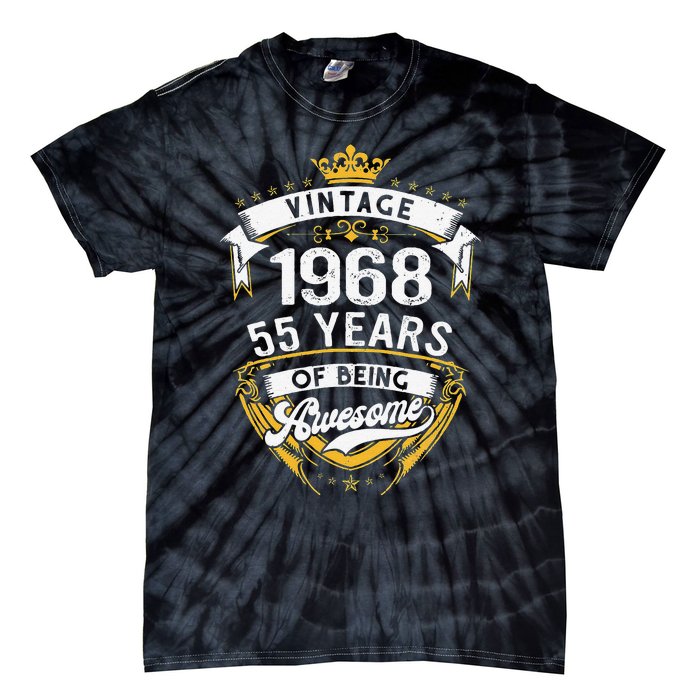 55 Year Old Gift Vintage 1968 55th Birthday Gift Tie-Dye T-Shirt