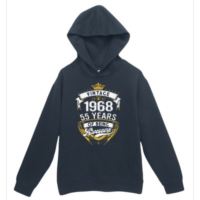 55 Year Old Gift Vintage 1968 55th Birthday Gift Urban Pullover Hoodie