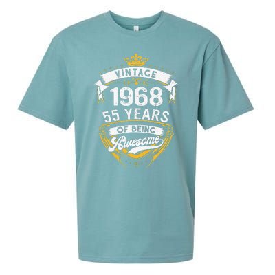 55 Year Old Gift Vintage 1968 55th Birthday Gift Sueded Cloud Jersey T-Shirt