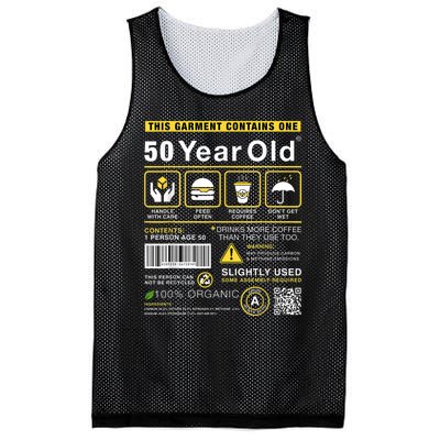 50 Year Old Package Contains Funny 50th Birthday Humor Mesh Reversible Basketball Jersey Tank