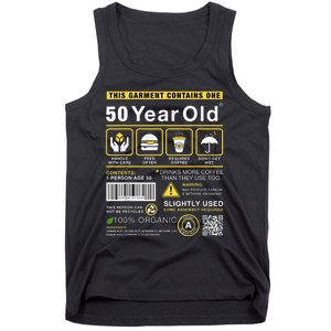 50 Year Old Package Contains Funny 50th Birthday Humor Tank Top