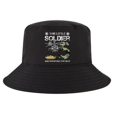 5 Year Old Soldier Camo Army Birthday Themed Military Family Cool Comfort Performance Bucket Hat