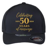 50 Years Of Marriage 1974 50th Wedding Anniversary Flexfit Unipanel Trucker Cap