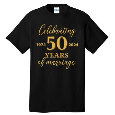 50 Years Of Marriage 1974 50th Wedding Anniversary Tall T-Shirt