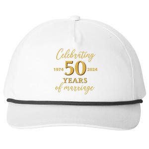 50 Years Of Marriage 1974 50th Wedding Anniversary Snapback Five-Panel Rope Hat