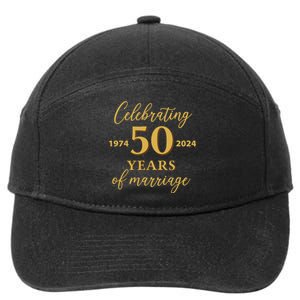 50 Years Of Marriage 1974 50th Wedding Anniversary 7-Panel Snapback Hat